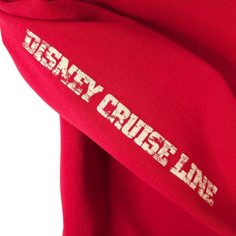 Disney Cruise Line Sweatshirt Hoodie Mens Size Small Red Mickey Mouse Pullover - Picture 4 of 7